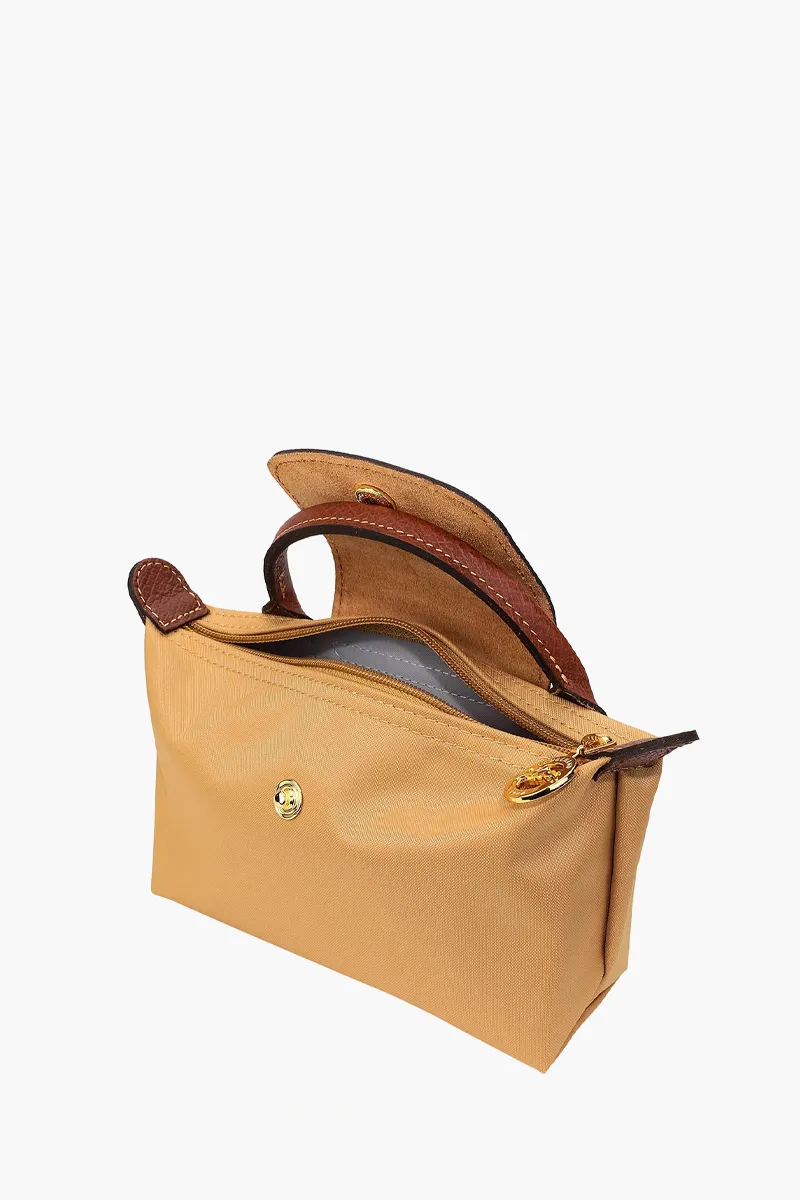 LONGCHAMP Le Pliage Original Pouch in Fawn Recycled Canvas with Handle 2
