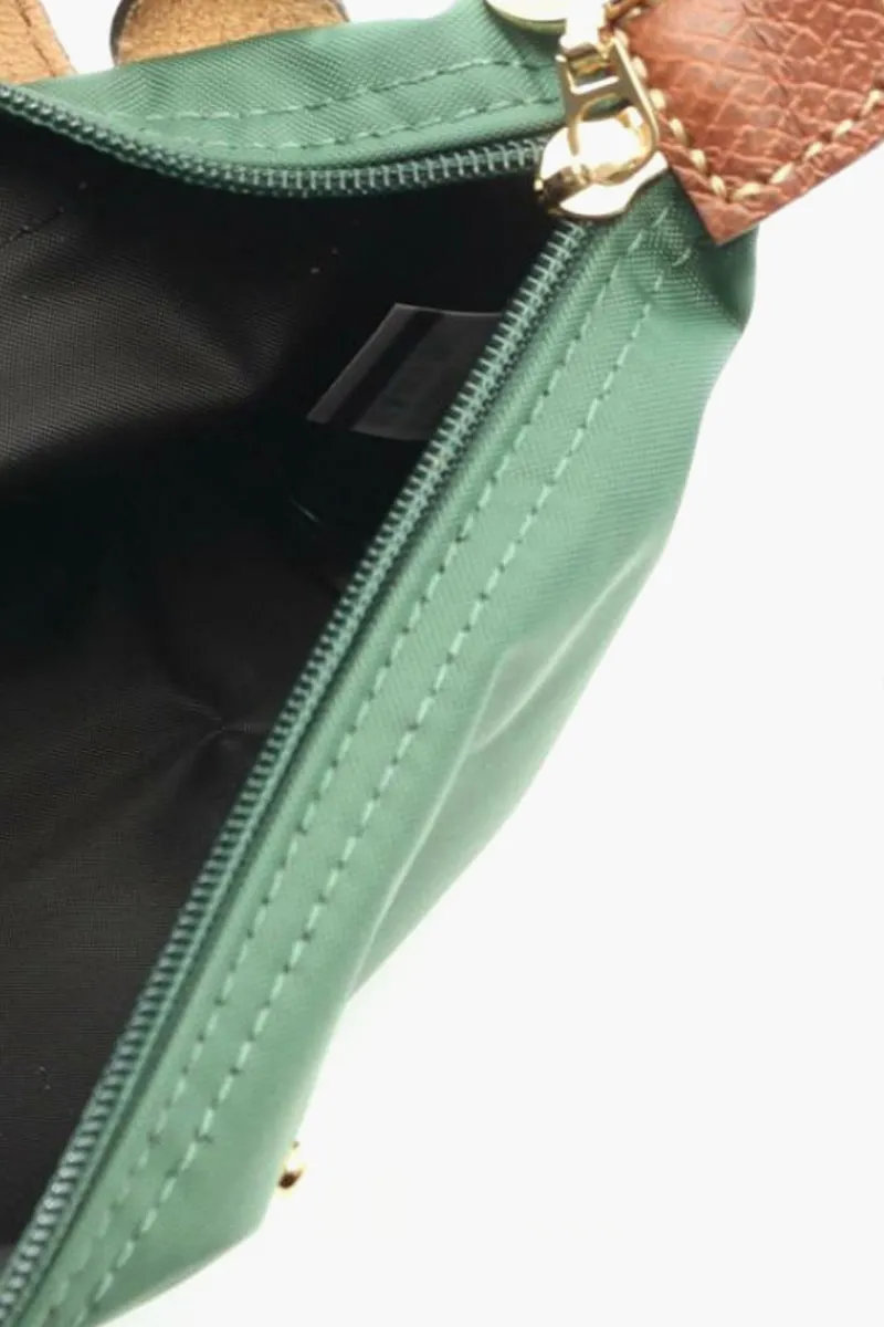 LONGCHAMP Le Pliage Original Pouch in British Green Recycled Canvas with Handle 2