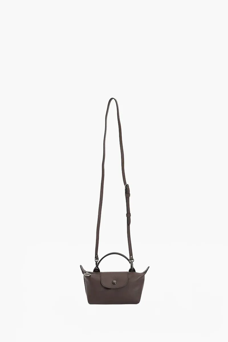 LONGCHAMP Le Pliage Extra XS Pouch in Mocha Cowhide Leather  2