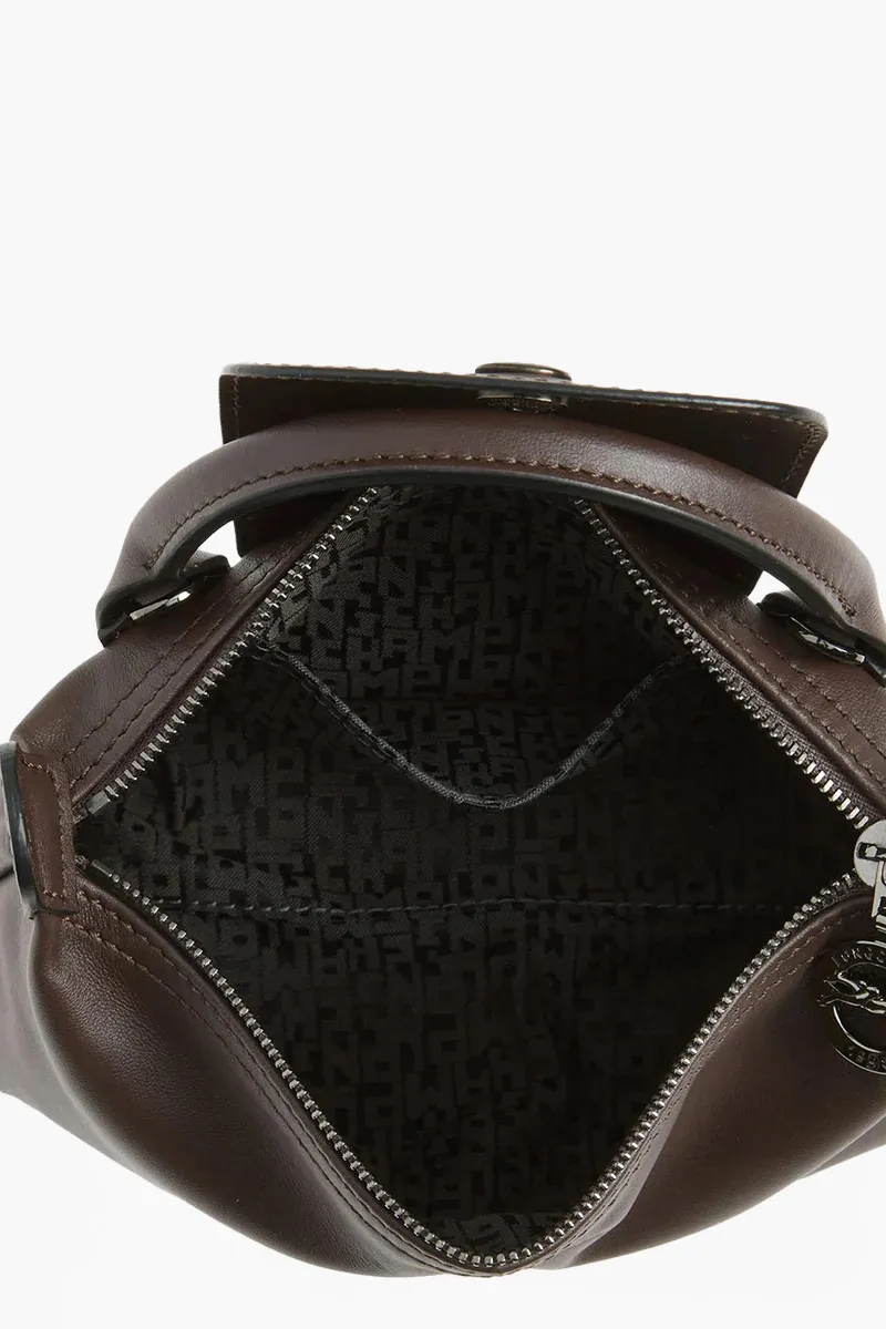 LONGCHAMP Le Pliage Extra XS Pouch in Mocha Cowhide Leather  3