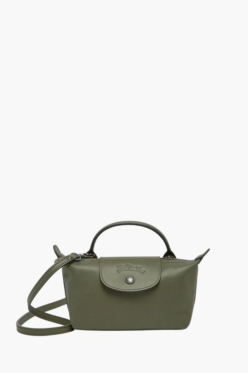 LONGCHAMP Le Pliage Extra XS Pouch in Fir Cowhide Leather 0
