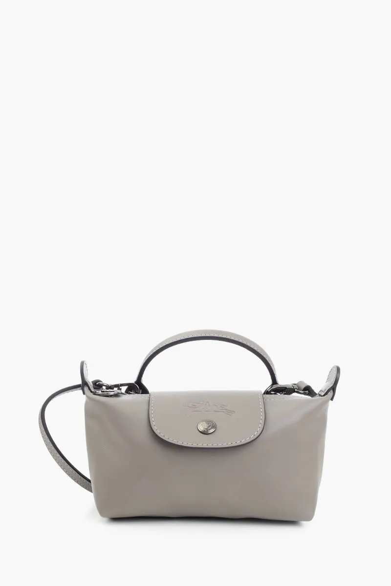 LONGCHAMP Le Pliage Extra XS Pouch in Turtledove Cowhide Leather 0