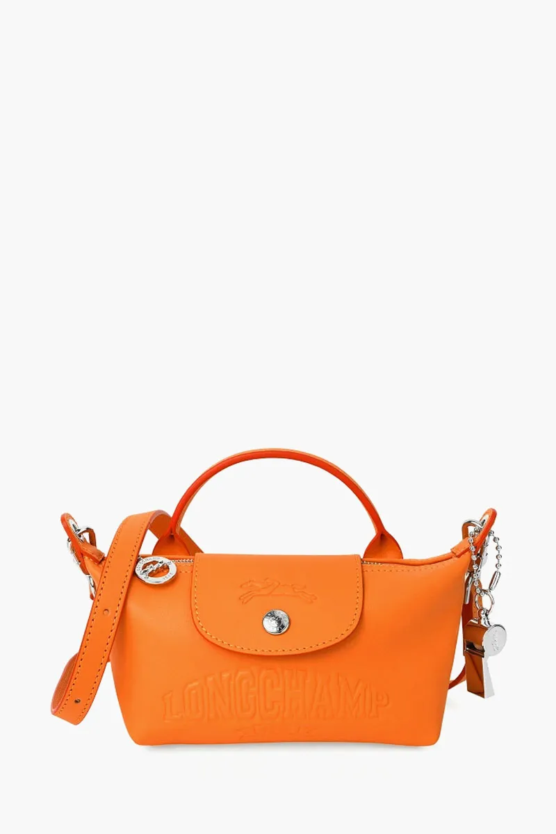 LONGCHAMP Le Pliage Xtra Xs Pouch Shoulder Bag in Orange Cowhide 0