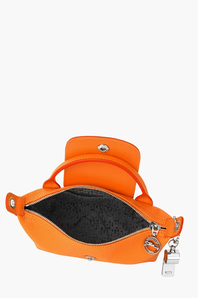LONGCHAMP Le Pliage Xtra Xs Pouch Shoulder Bag in Orange Cowhide 3