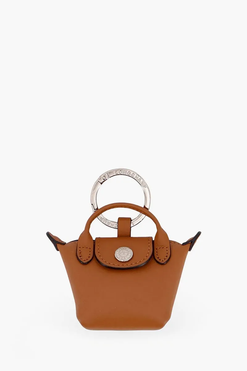 LONGCHAMP Le Pliage Xtra Key Ring in Cashew Cowhide Leather 0