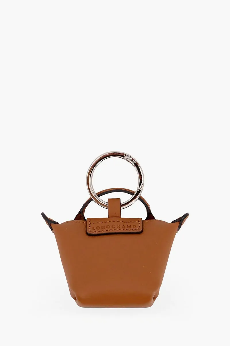 LONGCHAMP Le Pliage Xtra Key Ring in Cashew Cowhide Leather 1