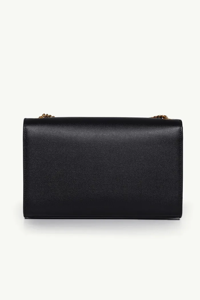 SAINT LAURENT Medium Kate Shoulder Bag in Black Caviar Leather GHW 1
