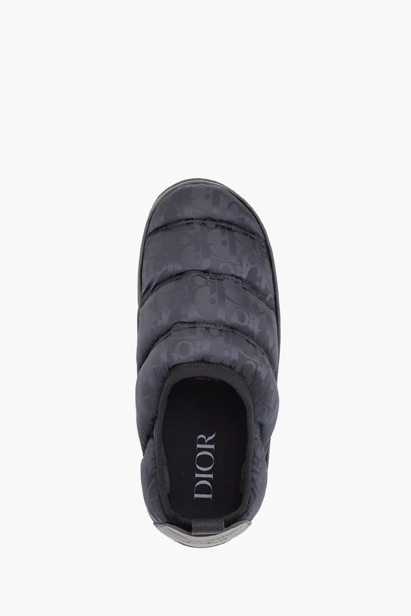 CHRISTIAN DIOR Oblique Snow Padded Slipper in Black Quilted Technical Fabric 3