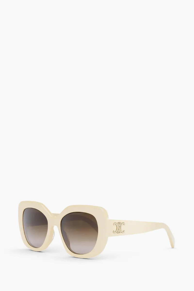 CELINE Triomphe 06 Butterfly Sunglasses in Ivory/Gradien Brown Acetate 2