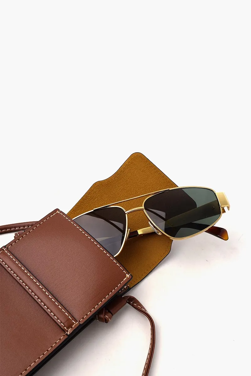 CELINE Metal Triomphe Sunglasses in Shiny Endura Gold/Green Metal 4