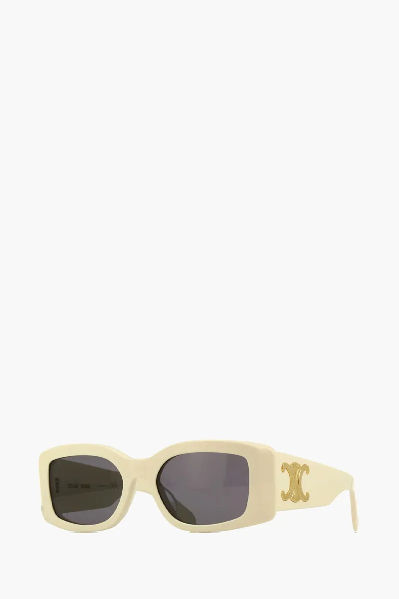 CELINE Triomphe Xl Sunglasses in White Ivory/Grey Acetate 2
