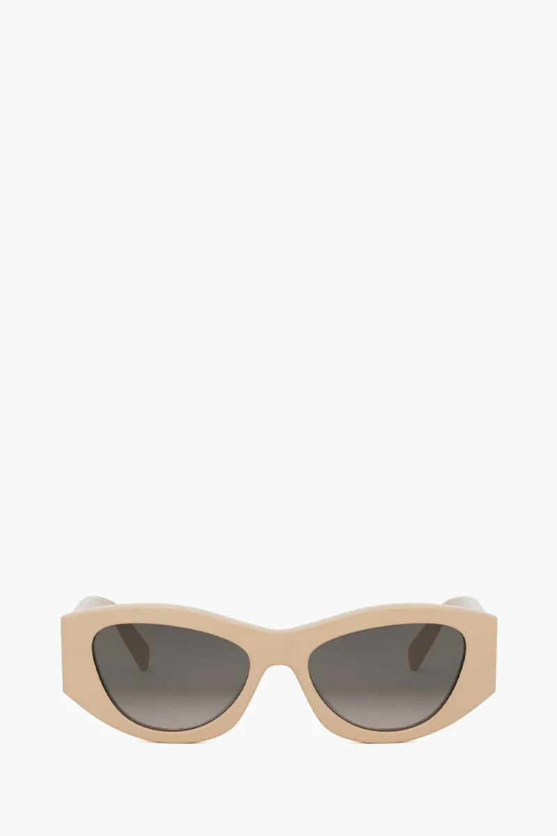 CELINE Triomhpe Cat Eye Sunglasses in Shiny Beige/Gray Gradien Acetate 0