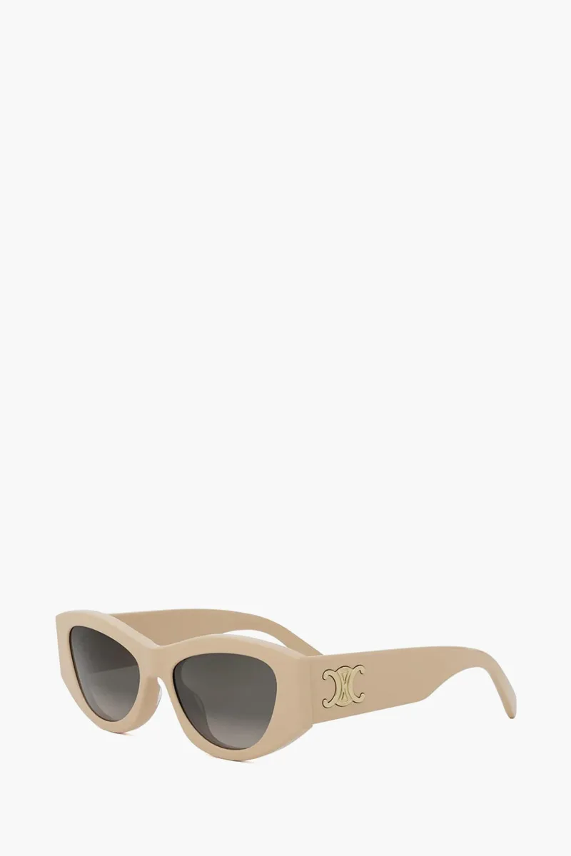 CELINE Triomhpe Cat Eye Sunglasses in Shiny Beige/Gray Gradien Acetate 1