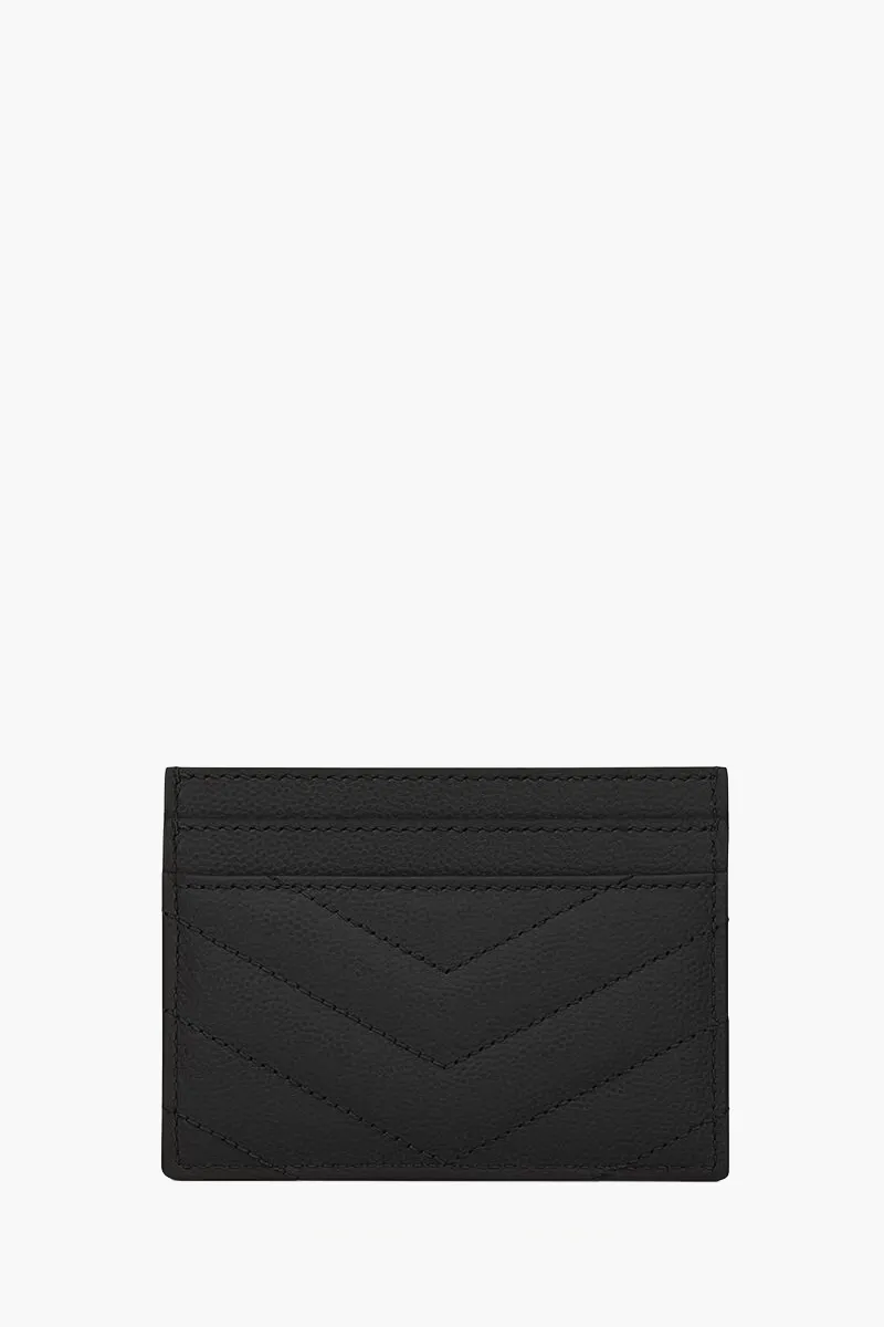 SAINT LAURENT Monogramme Card Case in Black Caviar Leather BHW 1