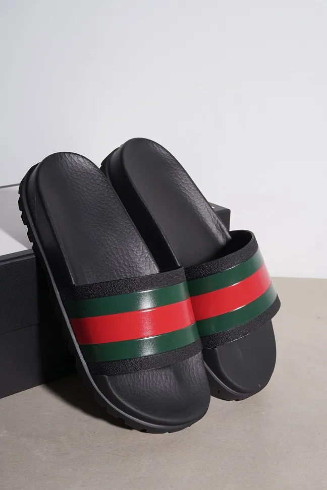 GUCCI Men Web Slides in Black 3