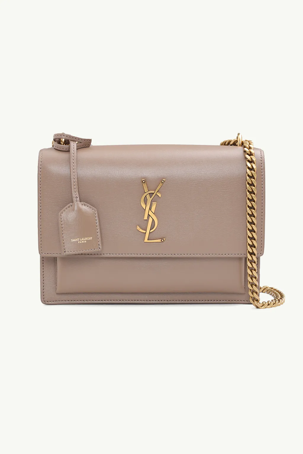 SAINT LAURENT Medium Sunset in Taupe Smooth Leather GHW 0