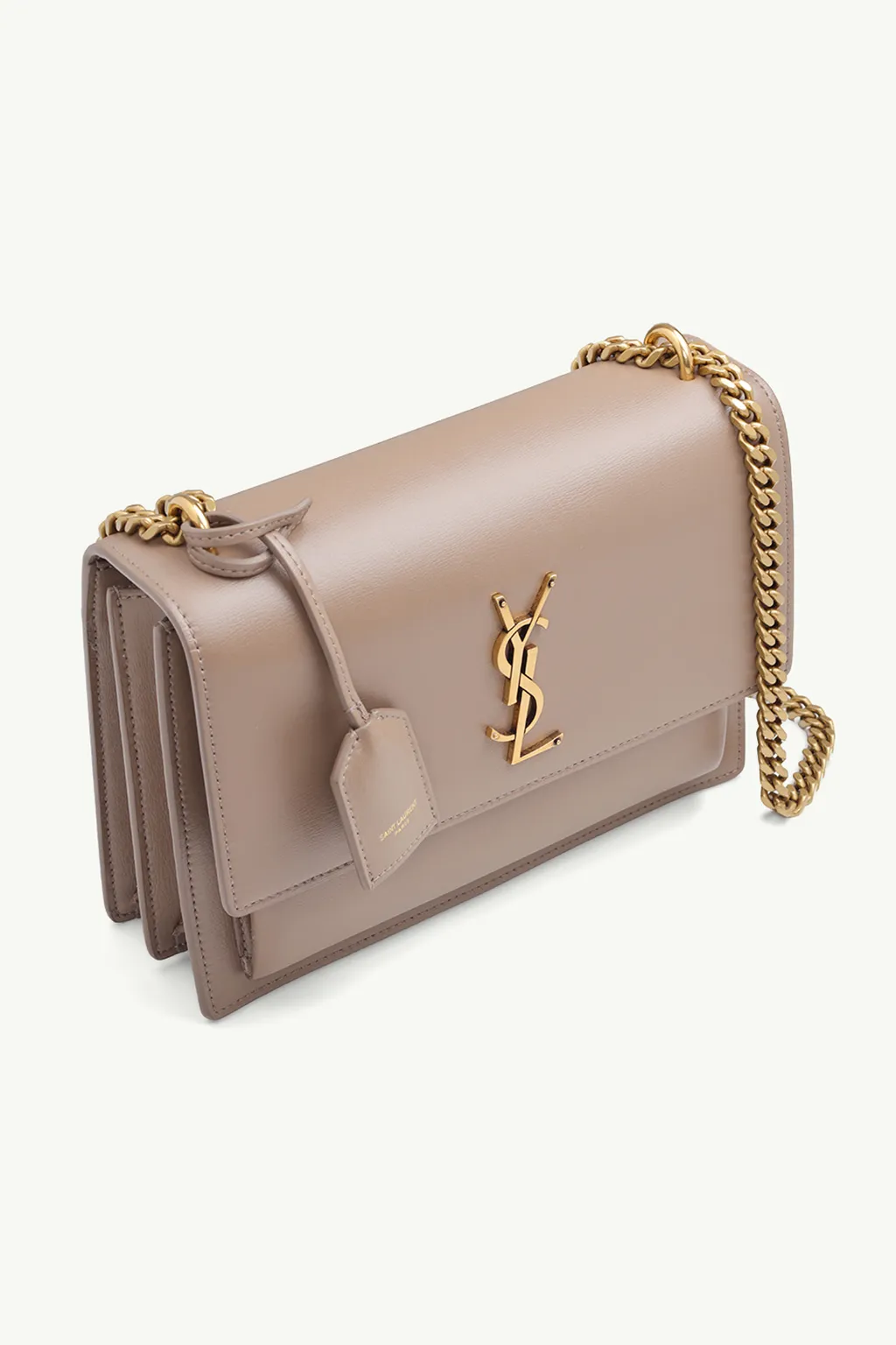 SAINT LAURENT Medium Sunset in Taupe Smooth Leather GHW 2