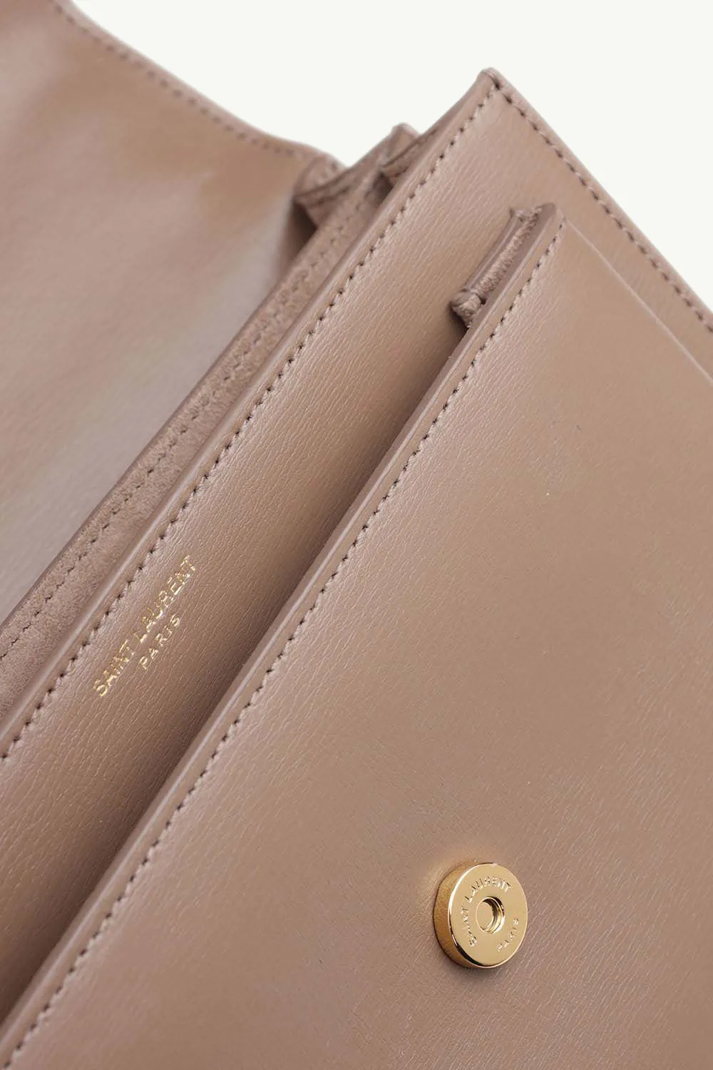 SAINT LAURENT Medium Sunset in Taupe Smooth Leather GHW 3