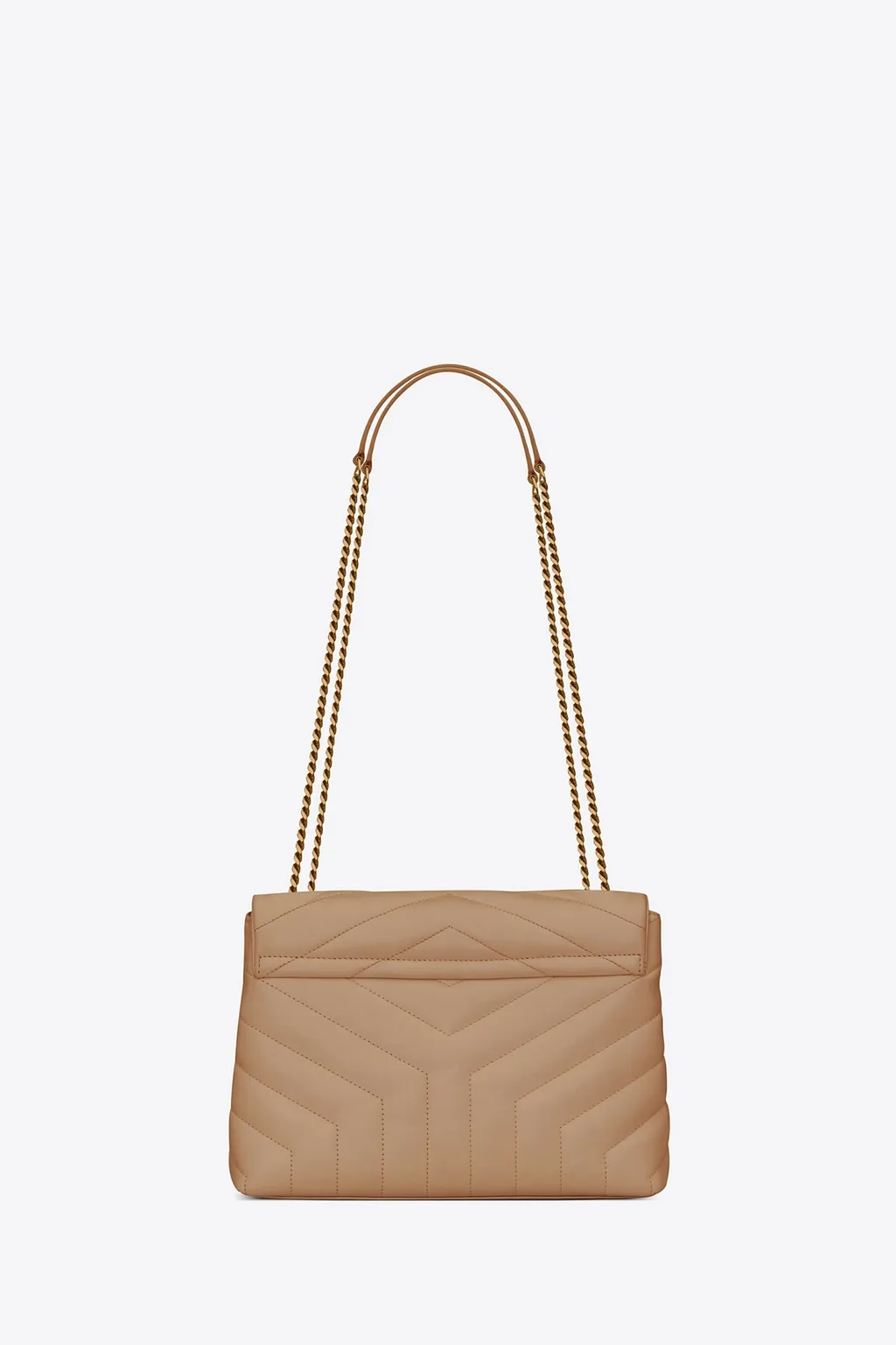 SAINT LAURENT Small Loulou Shoulder Bag in Dark Beige Quilted Leather GHW 1