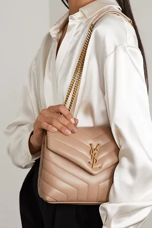 SAINT LAURENT Small Loulou Shoulder Bag in Dark Beige Quilted Leather GHW 4