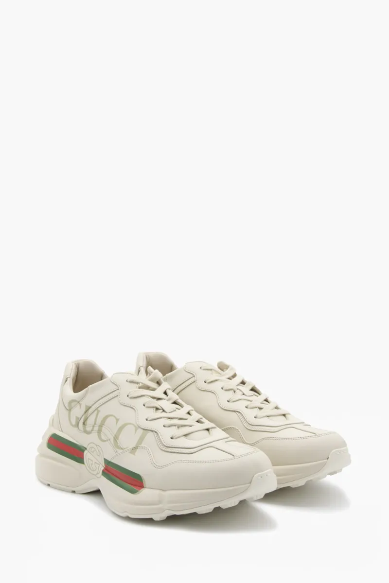 GUCCI Men Rhyton Sneakers in Ivory with Vintage Gucci Logo 1