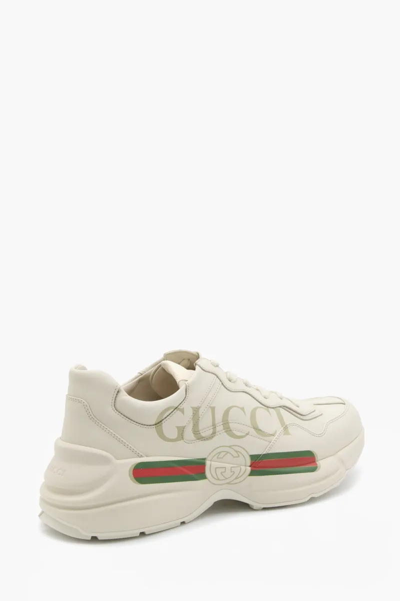 GUCCI Men Rhyton Sneakers in Ivory with Vintage Gucci Logo 2