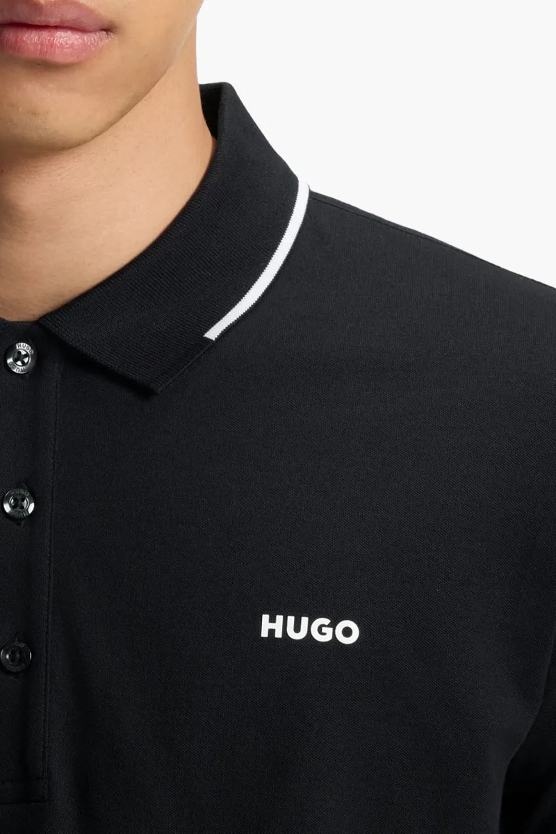 HUGO BOSS Men Dinoso222 Polo Shirt in Black/White 3