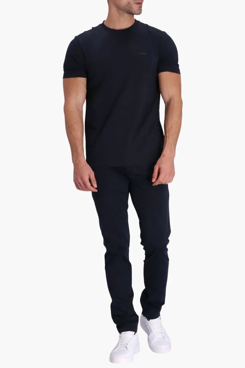 HUGO BOSS Cotton Jersey Regular Fit T-Shirt in Dark Blue with logo detail 1