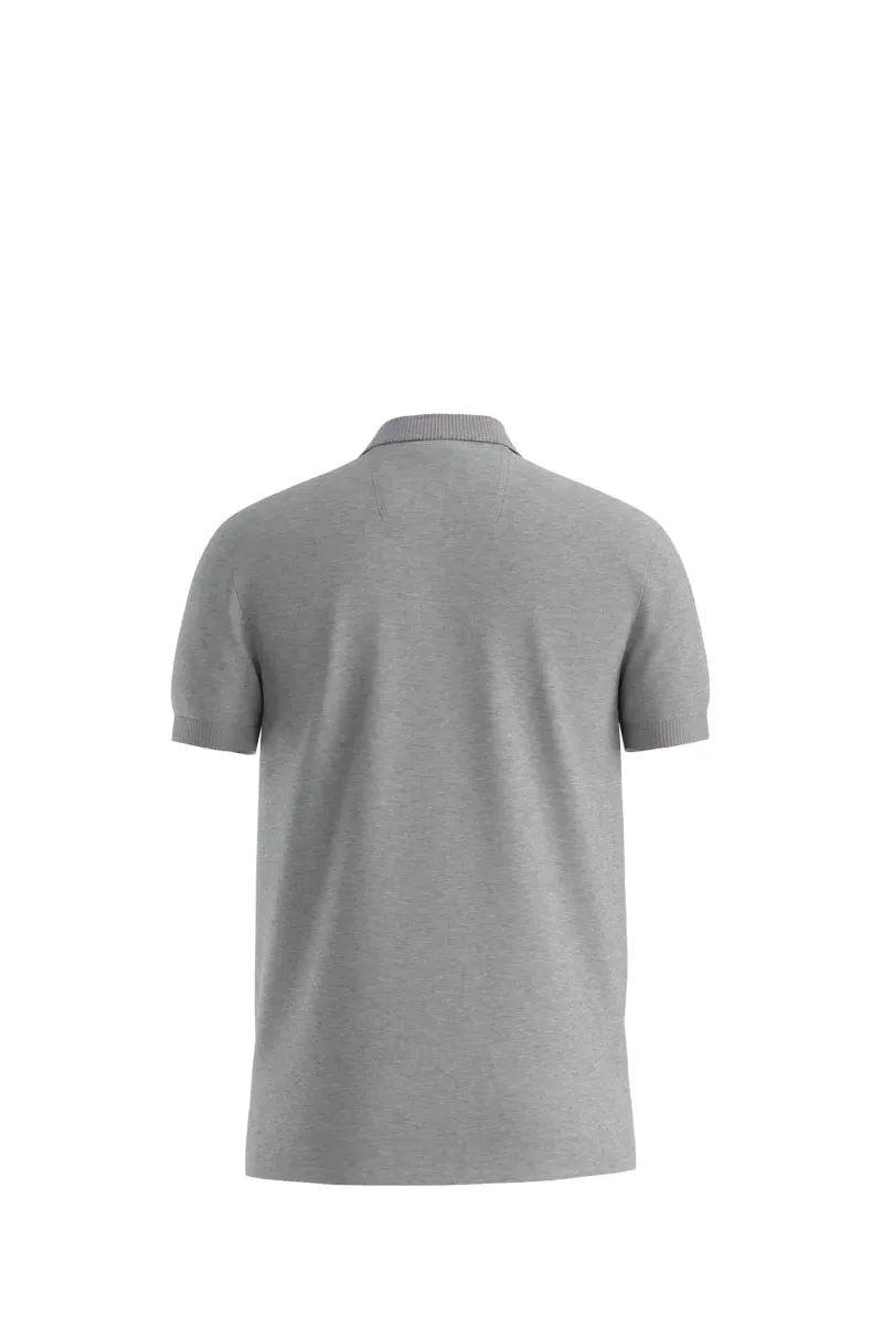 HUGO BOSS Men Paule 4 Stripe Detal Slim Fit Polo Shirt in Light Grey/Black Cotton Pique with Tonal Logo 1