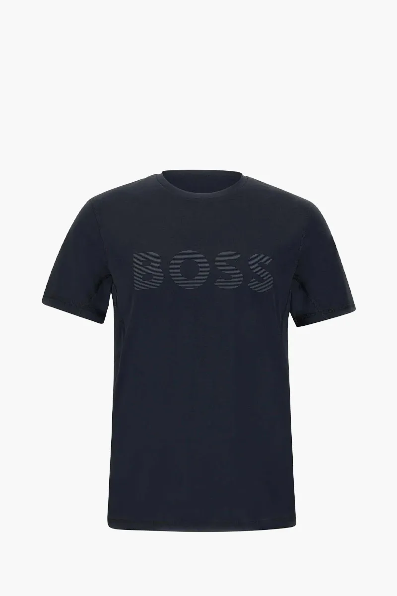 HUGO BOSS Men Tee Active Slim Fit T-Shirt in Black with Moisture Management 0