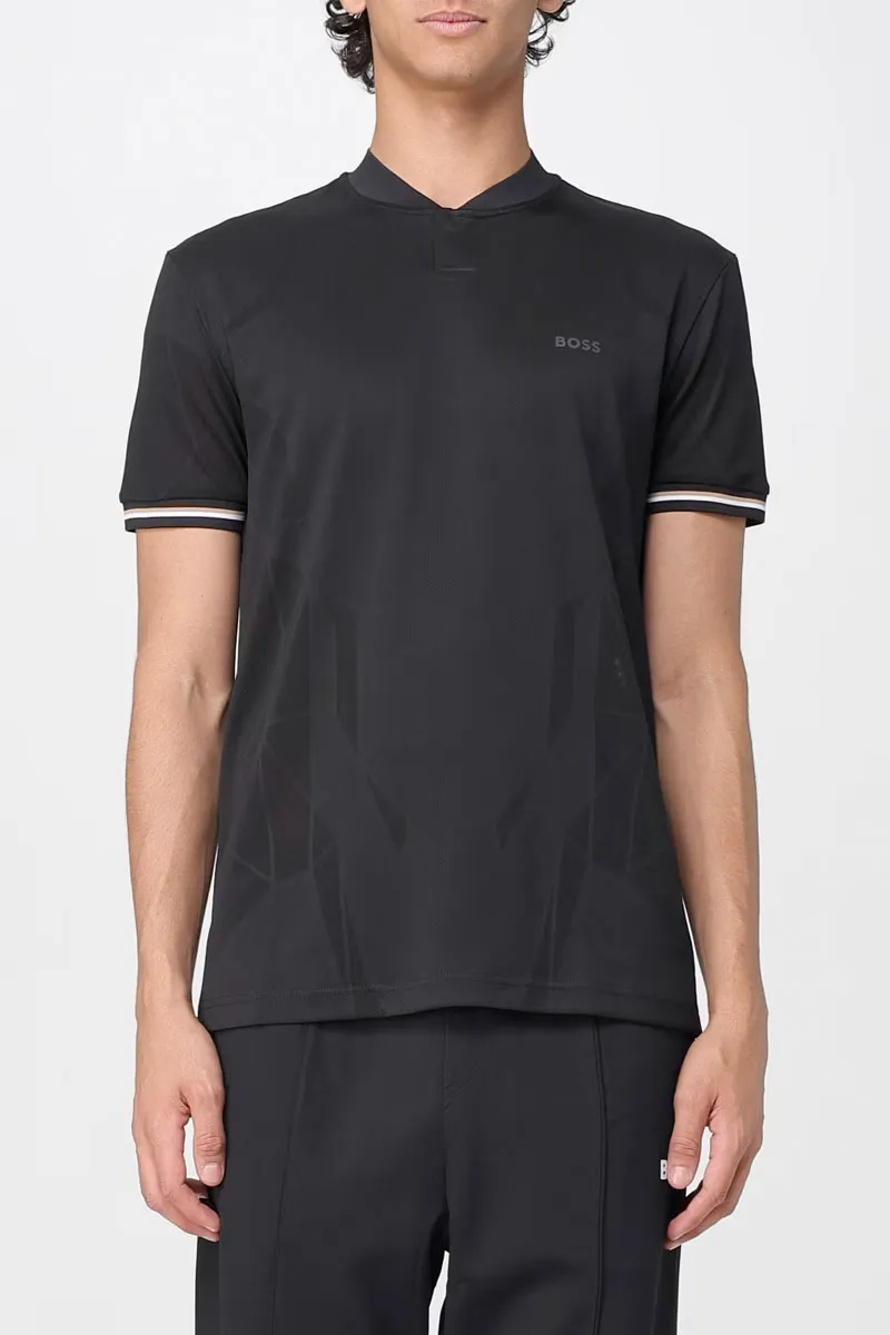 HUGO BOSS Men Pariq Desert Active T-Shirt in Black Polyester 1