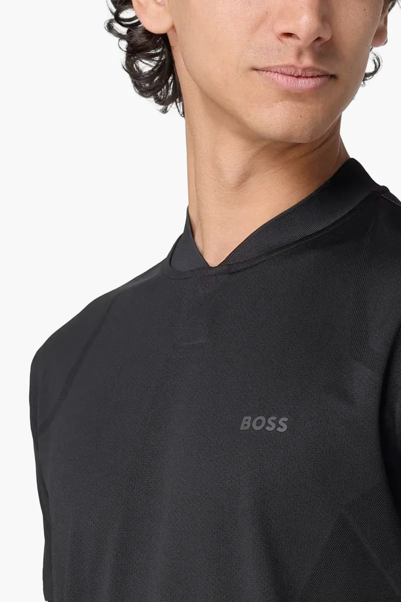 HUGO BOSS Men Pariq Desert Active T-Shirt in Black Polyester 2