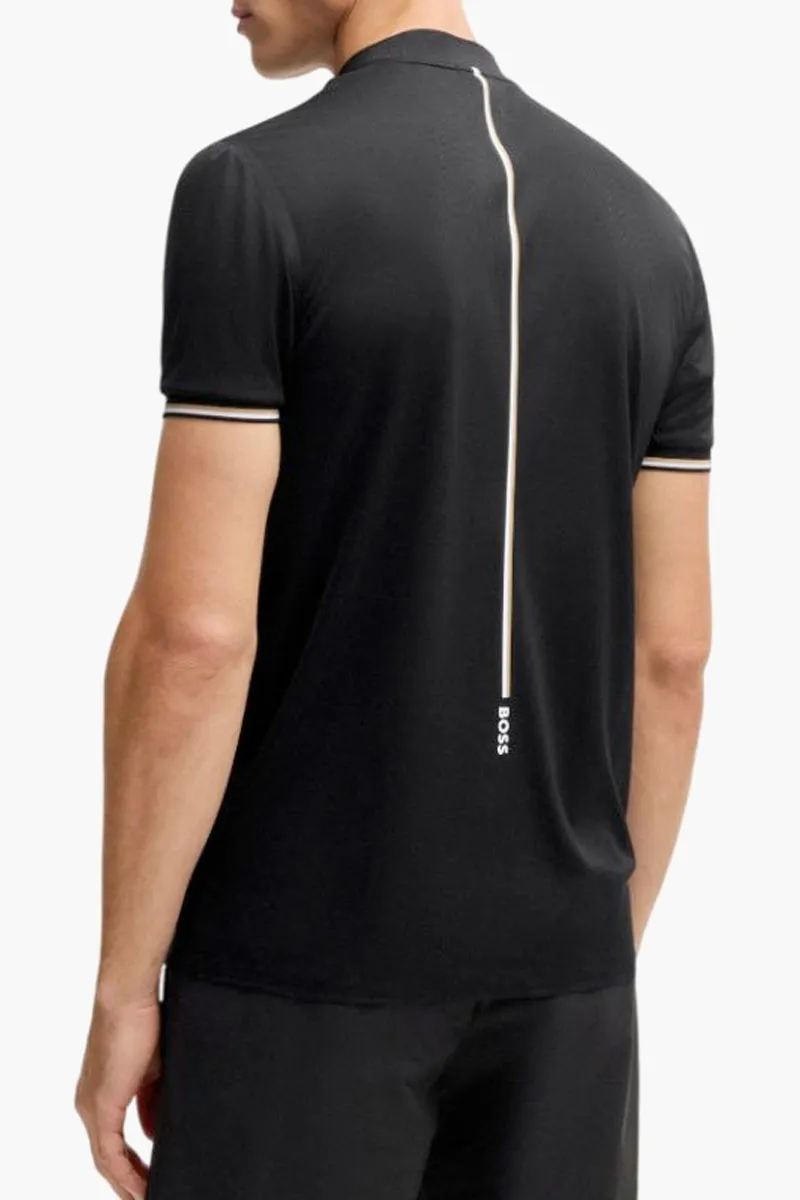HUGO BOSS Men Pariq TOC Ripstop Slim Fit Polo Shirt in Black Polyester 2