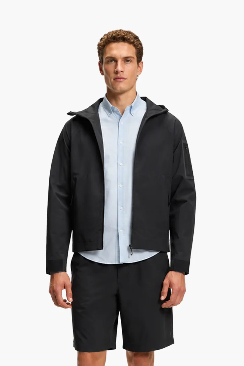 HUGO BOSS Men OW_Terrace JT HD Water-Repellent Jacket in Black Nylon with Micro-Waffle Structure 1