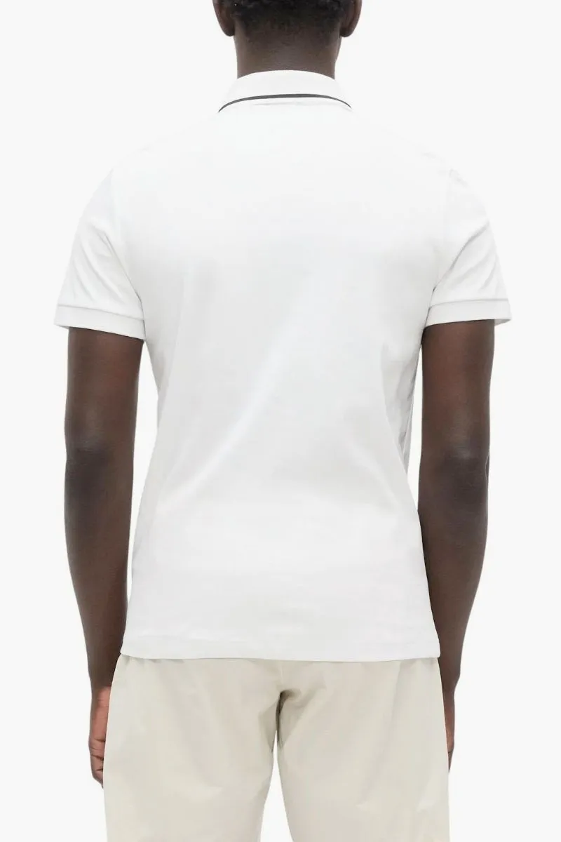HUGO BOSS Men PL Join Paddy Polo Shirt in White/Black Cotton 2