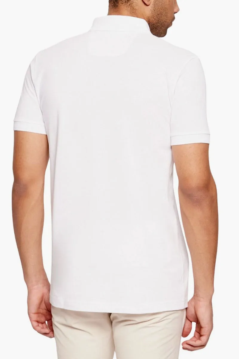HUGO BOSS Men Pio 1 Polo Shirt in White Cotton 2