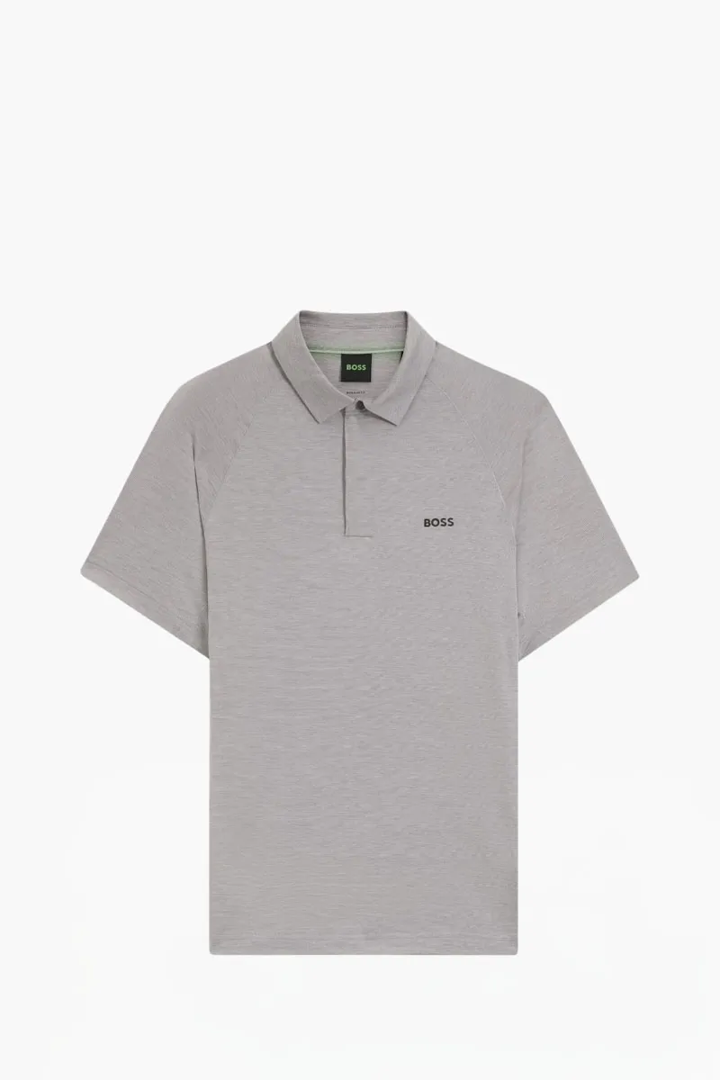 HUGO BOSS Men Tour Wool Slim Fit Polo Shirt in Light Beige Lyocell with Temperature-Regulating Performance 0
