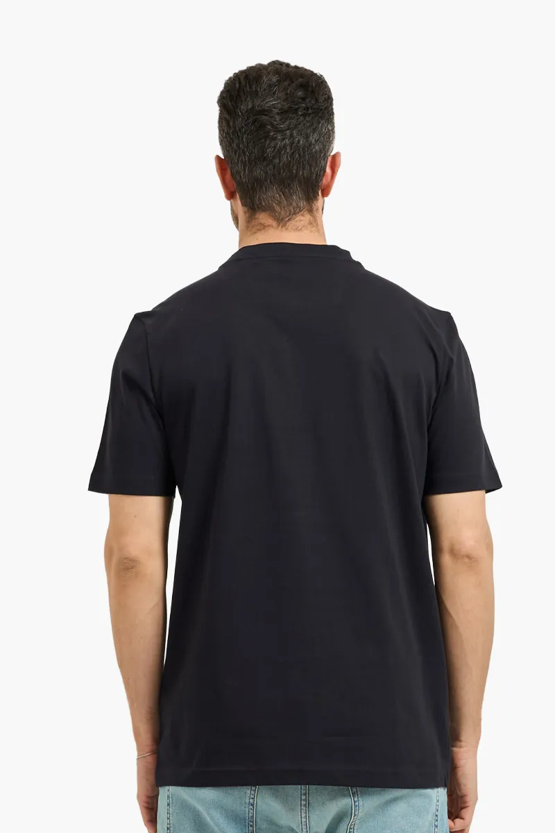 HUGO BOSS Men Tee 5 Regular Fit T-Shirt in Dark Blue Cotton with Logo Crewneck 2