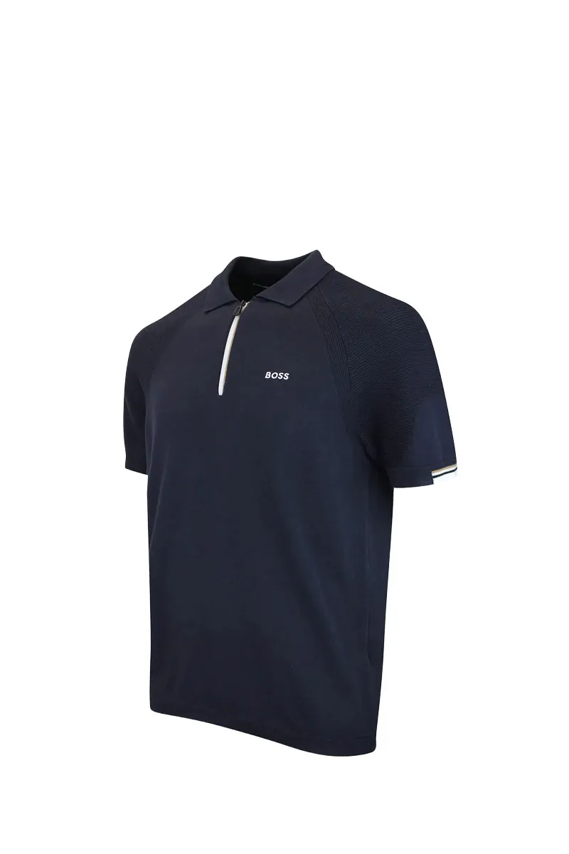 HUGO BOSS Men KN_GOC Perfom Regular Fit Polo Shirt in Dark Blue Cotton-Blend 2