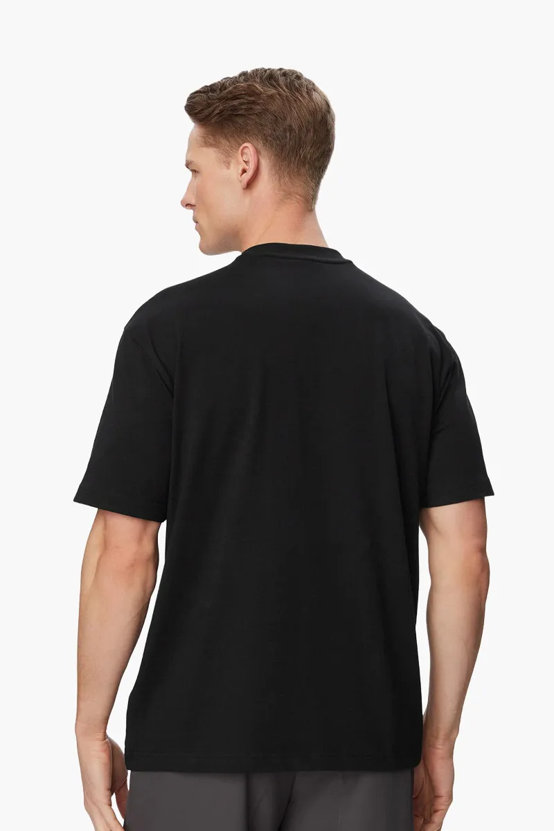 HUGO BOSS Men Member Logo Relaxed Fit T-Shirt in Black Cotton 2