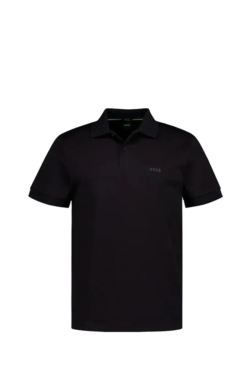HUGO BOSS Men Pio 2 Regular Fit Polo Shirt in Black Cotton 0