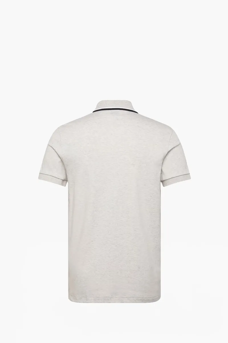 HUGO BOSS Men Paddy Interlock Slim Fit Polo Shirt in Light Grey Cotton 1