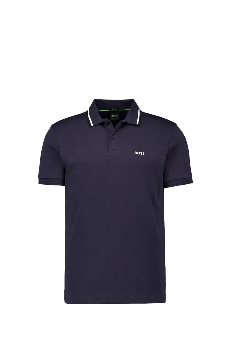 HUGO BOSS Men Paddy Interlock Slim Fit Polo Shirt in Navy Cotton 0