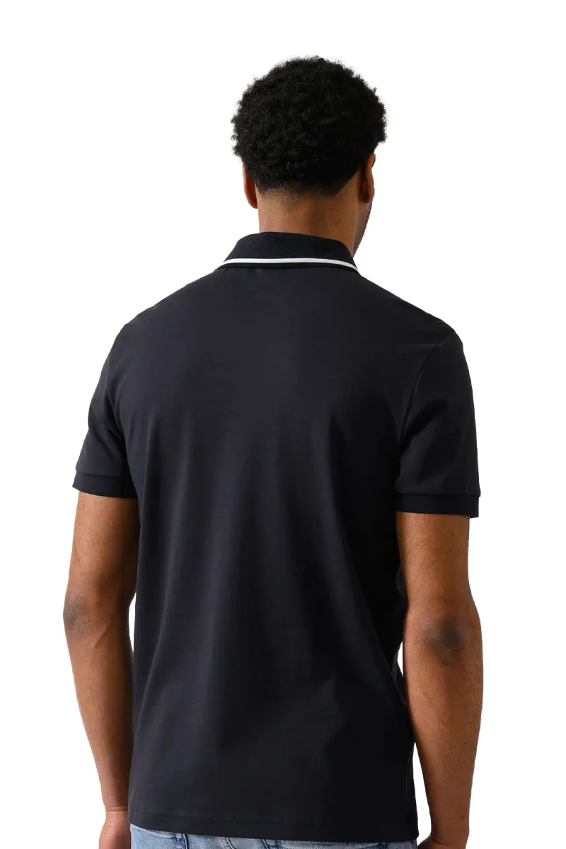 HUGO BOSS Men Paddy Interlock Slim Fit Polo Shirt in Navy Cotton 2