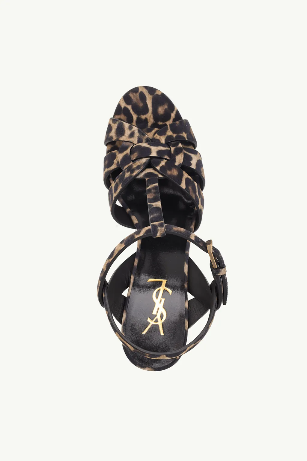 SAINT LAURENT Tribute 10cm in Beige/Black Leopard 3