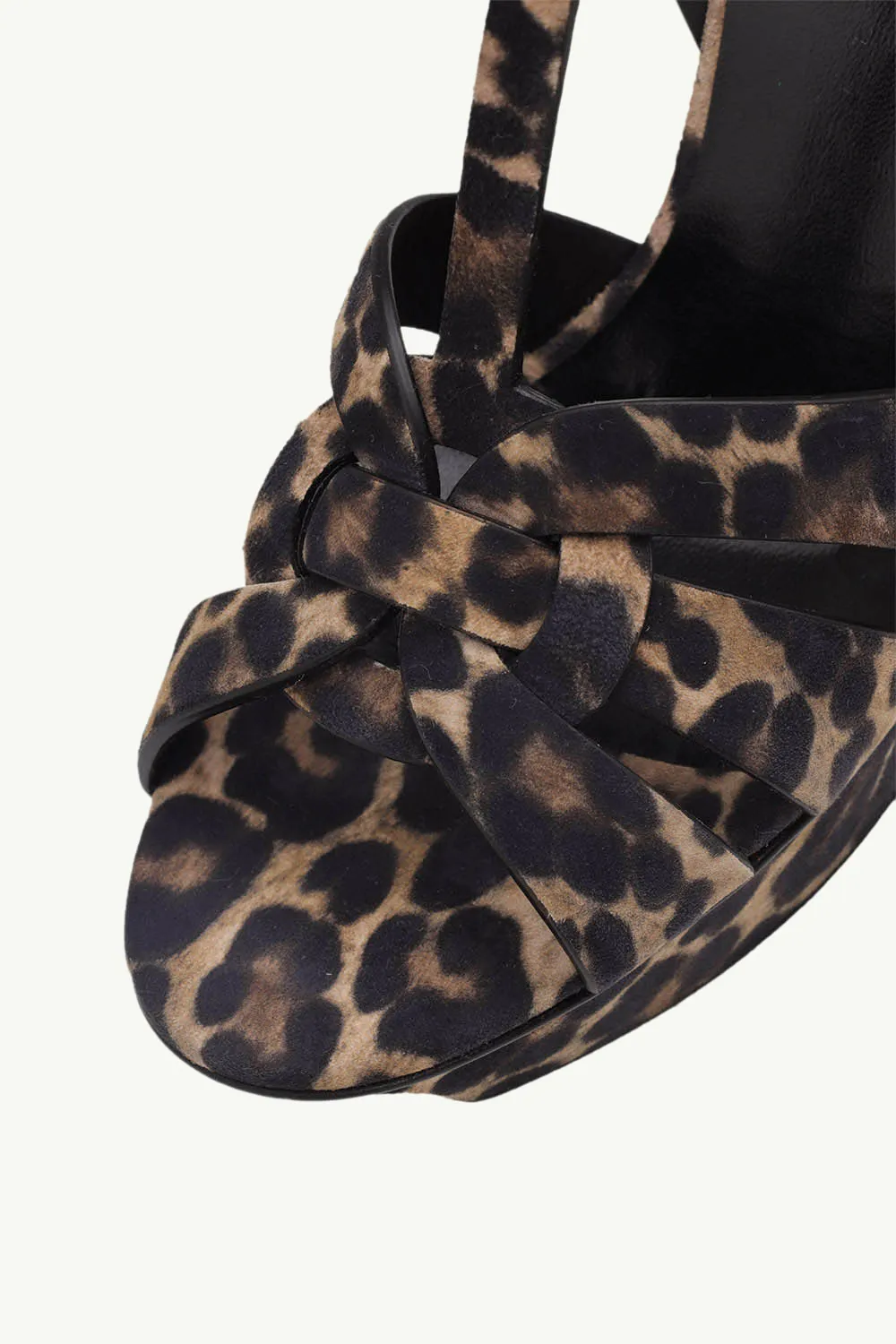 SAINT LAURENT Tribute 10cm in Beige/Black Leopard 4