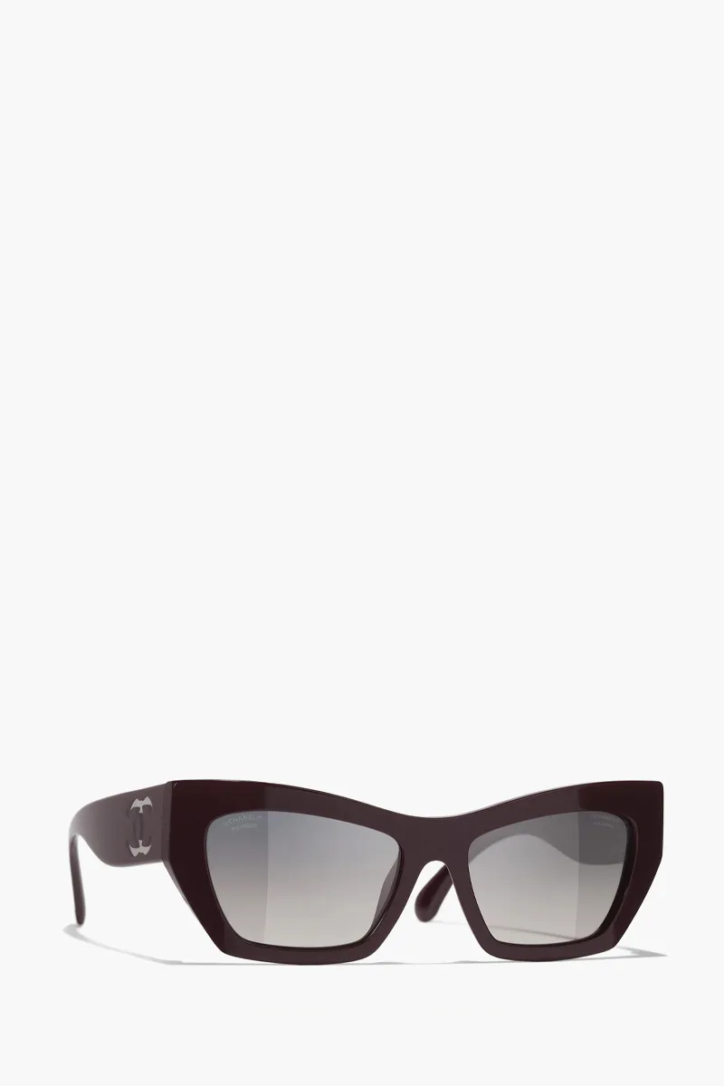CHANEL Cat Eye Sunglasses in Drak Purple Acetate & Nylon 1