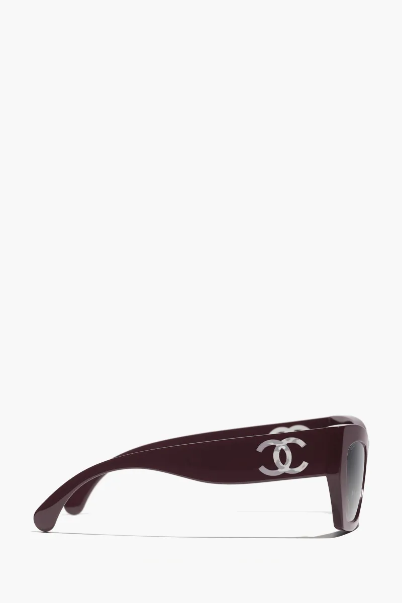 CHANEL Cat Eye Sunglasses in Drak Purple Acetate & Nylon 2
