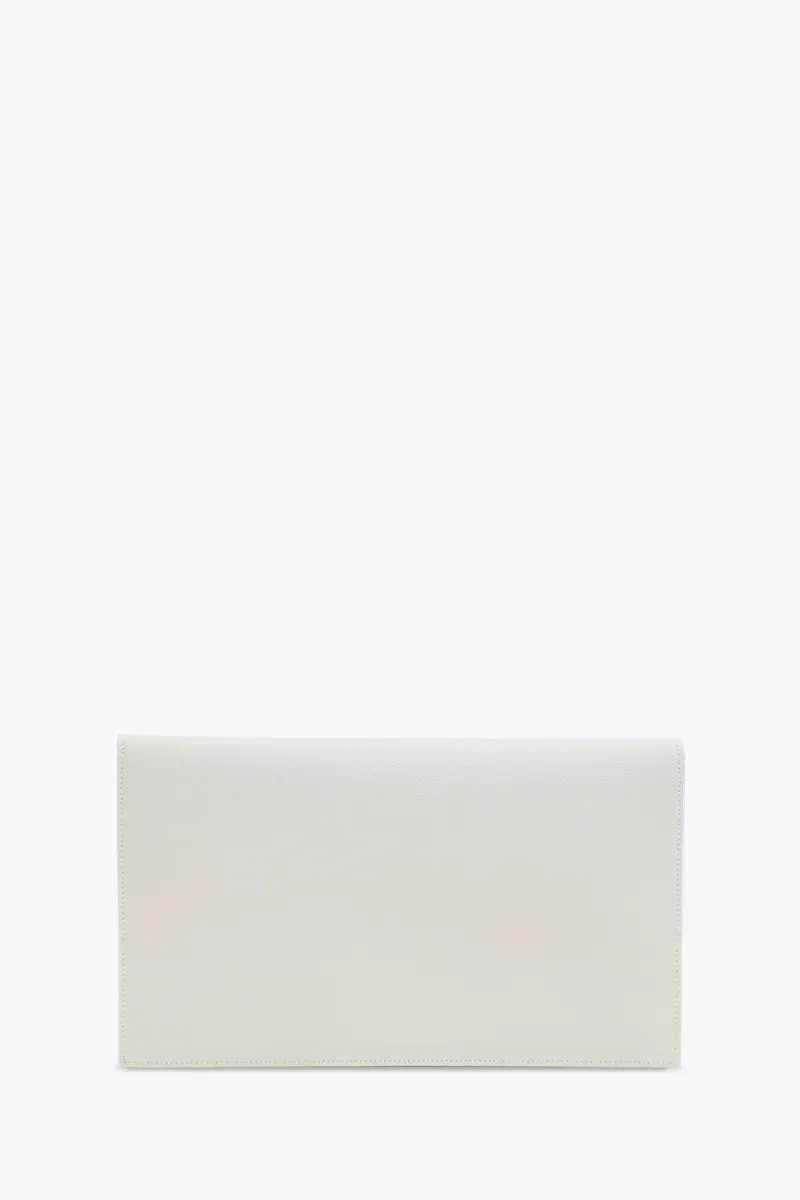 SAINT LAURENT Uptown Pouch in Blanc Vintage Grained Leather GHW 1