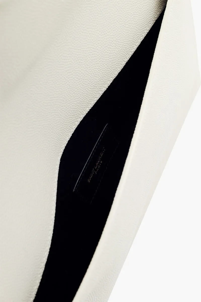 SAINT LAURENT Uptown Pouch in Blanc Vintage Grained Leather GHW 3